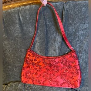 Valerie Stevens Red Beaded Evening Clutch